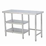 Household items Edelstahl-Vorbereitungstisch Küchenarbeitsschrank, Gewerbliche Haushalts-Lagerwerkbank mit Schiebetür, Restaurant-Essenszubereitungs-Arbeitstisch mit verstellbaren Füß