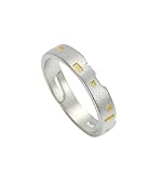 Agobel Männer Ring 925 Silber, Knuckle Ring 925 Sterling Silber Gold Verstellbar Ring Schloss Männer Ringe Kostenlos G