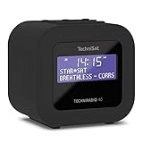 TechniSat TECHNIRADIO 40 - DAB+ Radiowecker (DAB, UKW, Wecker mit zwei einstellbaren Weckzeiten, Sleeptimer, Snooze-Funktion, dimmbares LCD Display, USB Ladefunktion) schw
