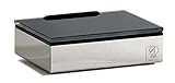 Schönbeck Design Feuchttücherbox aus poliertem Edelstahl und Glas schw