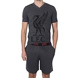 Liverpool FC - Herren Schlafanzug-Shorty - Offizielles Merchandise - Fangeschenk - Grau - M