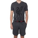 Liverpool FC - Herren Schlafanzug-Shorty - Offizielles Merchandise - Fangeschenk - Grau - S