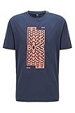 BOSS Herren Tee 1 Regular-Fit T-Shirt aus Baumwolle mit mehrlagigem Logo-Artwork