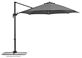 Schneider Sonnenschirm Rhodos Blacklight, anthrazit, ca. 300 cm Ø, 8-teilig,