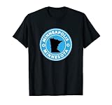 Minneapolis Minnesota Staatskarte Umriss Souvenir hellblau T-S