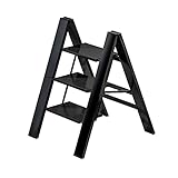 YHYH 3-Schritt-Leiter-Faltschritthocker Mit Breitem Pedal- Und Elektrophorese-Prozess Robuste Stahlleiter 551 Lbs Tragbare Steplder (Color : Aluminum Alloy A)