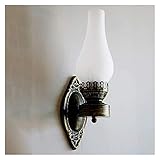 Modern Lampe für Wohnzimmer Korridor Treppenhaus Vintage Kerze Wandleuchten E27 Industrielle Wand Lufter Beleuchtung mit Glaslampe Schatten Indoor Metall Wandlampe Einfache Installation, langlebig