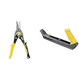 Stanley Aviation Snips - Gerader Schnitt (2-14-563) & Surform Standardhobel (315 mm Länge, 255 mm Klingenlänge, fester Kunststoff-Handgriff, zum Hobeln, Feilen, Formen, Glätten, Abziehen und Raspeln)