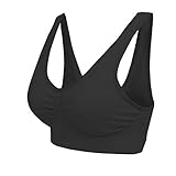 Boolavard ® Sport-BH Sport und Wohlfühl BH Bra nahtlos in Farbe Weiß und Schwarz (XXXL: 136-141cm (100B+), Schwarz)