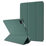 BENTOBEN iPad Pro 12,9 Zoll 2020 mit Stifthalter, Premium Trifold Stand Weiche TPU Rückseite Smart Auto Sleep/Wake Cover für iPad Pro 12.9 4. & 3. Generation 2020/2018, Mitternachtsgrü