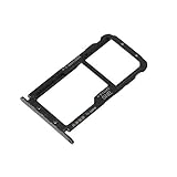 jbTec Dual SIM-Tray/SD-Card Karten-Halter passend für Huawei Mate 20 Lite - Slot Schlitten Kartenhalter Karte Rahmen Simkarten Simkartenhalter, Farbe:Schw