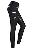 RIDERS CHOICE Damen Reithose mit Silikonvollbesatz und Handytasche, Limited Silver Design - RidersDeal Collection für Reiter, New Black, 38