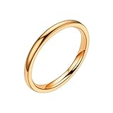 Ring Damen Herren 2Mm Gelbgold Wolfram Poliert Schmal Ringe Verlobungsringe Ehering Hochzeitsband Trauring Unisex Damen Herren Comfort Fit GrößE