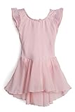 elowel Kids Toddler Girls Sleeve Skirted Leotard Flutter Dress Baby Pink Size 2-4