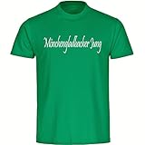 VIMAVERTRIEB® Herren T-Shirt Mönchengladbach - Mönchengladbacher Jung - Druck:weiß - Shirt Männer Fußball Fanshop Fanartikel - Größe:2XL grü