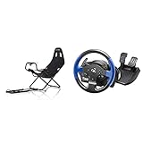 Playseat Challenge Schwarz & Thrustmaster T150: ergonomisches Rennlenkrad mit einem 2-Pedal-Pedalset Reaktionsschnelles, präzises und leises Riemenscheiben-Force-Feedback-Sy