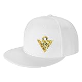 Yu_Gi_Oh Classic Snapback Hat Blank Adjustable Brim High Top End Trendy Style Baseball Cap, weiß, Einheitsgröß