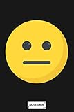 Funny Straight Face Emoticon Cute Neutral Face Emoticon Design Notebook: 6x9 120 Pages, Journal, Matte Finish Cover, Planner, Lined College Ruled Paper, Diary