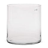 matches21 Vase Glas Zylinder Dekoglas Glasvase Blumenvase Tischvase hoch rund 1 STK - Ø 19x20