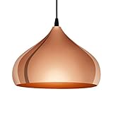 EGLO Pendelleuchte Hapton, 1 flammige Hängelampe Industrial, Vintage, Modern, Hängeleuchte aus Stahl in Kupfer, Esstischlampe, Wohnzimmerlampe hängend mit E27 Fassung, Ø 29