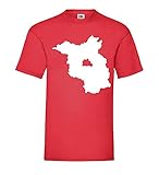 Brandenburg Umriss Männer T-Shirt Rot M - shirt84