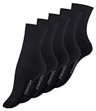 VCA 10 Paar Damen Socken schwarz, COMFORT, Ohne Gummibund, Baumwolle. Gr. 39-42
