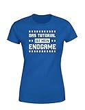 Gamer Spruch Ich sterbe im Tutorial Statement und Spruch Damen T-Shirt, Farbe: Blau, Größe: S