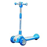 Kickscooter Kinderroller, Verstärkte Pedale, Starke Tragfähigkeit, 4-Gang-einstellbare Höhe, Geeignet Für Kinder Im Alter Von 3-10 Jahren(Size:Blau)