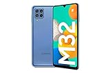 Samsung Galaxy M32 Android Smartphone ohne Vertrag, 6,4-Zoll -Infinity-U-Display, starker 5.000 mAh Akku, 128 GB/6 GB RAM, Handy in Blau, deutsche Version exklusiv b