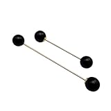 keland Schwarz-weiße elegante Temperament Doppel Faux Perle Brosche Pins (schwarz)