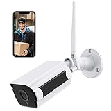 Outdoor-Überwachungskamera, 2,4G WLAN Kamera, wasserdichte IP66 Kamera mit Hochauflösender 1536P-Nachtsicht, Heimkamera mit mobiler Erkennung, Ansicht auf Smartphone und PC, mit Android / iOS