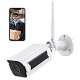 Outdoor-Überwachungskamera, 2,4G WLAN Kamera, wasserdichte IP66 Kamera mit Hochauflösender 1536P-Nachtsicht, Heimkamera mit mobiler Erkennung, Ansicht auf Smartphone und PC, mit Android / iOS