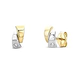 Miore Ohrringe Damen Ohrstecker Bicolor Gelbgold / Weißgold 14 Karat / 585 Gold Diamant B