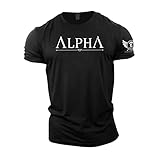 GYMTIER Alpha – Spartan Gym T-Shirt für Herren, Bodybuilding, Gewichtheben, Strongman, Training-Top, Activewear Spartan Forged, Schwarz , XL