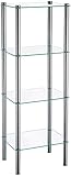 Kela 18051, Regal, 4 Etagen, Metall/ Sicherheitsglas, 40x 30x 106 cm, Lars, V