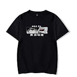 De.Pommeyeux New Tokyo Ghoul Anime 100% Baumwolle T-Shirt Damen Herren Casual Kurzarm T-Shirt Gr. XL, Schw