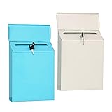 Baoblaze 2 Stücke Eisen Briefkasten Hängende Sicherheit Drop Box Durable Halter Postkasten Zimmer S