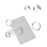 Rongchuang Doppelseitiger Nail Art Stamper, Clear Jelly Soft Silikon Nail Art Stamping Stamper mit Kappenschaber für DIY Nail D