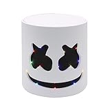Xihongshi Leuchtende Maske für DJ, Musik, Festival, Halloween, Requisiten, Vollkopfmaske, Halloween-Kostüme, Cosplay, mit blinkendem S