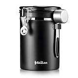 SEALON Kaffeedose Luftdicht Kaffeebehälter 1.8l - Luftdichte Kanister Edelstahl Luftdichte Kanister Küchenbehälter für Kaffeebohnen/Tee/Zucker/Keks/M