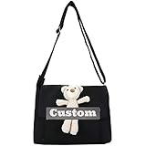 ZZMGDAM Personalisierter Name Grau Geldbörse Mode Crossbody Handtaschen for Frauen Brieftasche Baumwolle Geldbörse (Color : Black, Size : One Size)