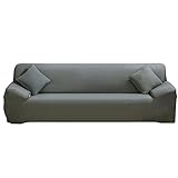 ele ELEOPTION Sofa Überwürfe Sofabezug Stretch elastische Sofahusse Sofa Abdeckung in Verschiedene Größe und Farbe Herstellergröße 235-300cm (Grau, 4 Sitzer für Sofalänge 220-300cm)