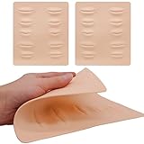 Gefälschte Make-up Silikonhäute Lippen 3 Stücke 3D Microblading Permanent Makeup Tattoo Übungshaut 21,5 x 18.5 CM für Tätowierer und Anfäng