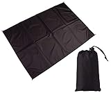 Neue Picknick-Matte Licht wasserdichte Mini Falten Strandmatte Outdoor Camping Matten Reisematten Tasche Decke (Color : Black, Größe : 140 * 150cm)