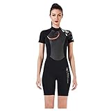 Kviklo Schwimm-, Surf-, und Tauch-, Schnorchel-Overall, Sonnenschutz, hält warm, Tankinis-Set (Schwarz, S)