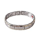 Surgewavelv Casual Einzigartige Männer Titan Stahl Gesundheit Energie Armband Einfarbig Magnetisch Elastisches Armband Armreif Schmuck Für Männer - Silb