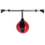 LLA Boxsack Punchingball Boxen Speed Ball Tür Speedbag Mit Ständer Für Erwachsene, Starker Stressabbau Boxsack Boxen, Hängend Reflextasche, Für Schlagtraining Boxausrüstung (Color : Red)