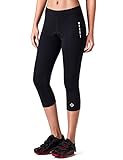 NAVISKIN Damen 3/4-Radhose Radtights Cycling Tights Rennrad Pants Frauen-Sitzpolster Fahrradhose schwarz M