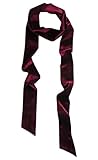 GUZOSJO Einfarbiges langes Halstuch, reiner schmaler Schal, Krawatte, Handtasche, Wickelgriff, Satin-Gürtel (Samt-Weinrot)