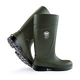 Leichte Sicherheitsstiefel Wasserdicht für Männer und Frauen mit Stahlkappe, Arbeitsstiefel für die Landwirtschaft mit Rutschfester Sohle, Reinigungsmittel resistent, grün, EU 41